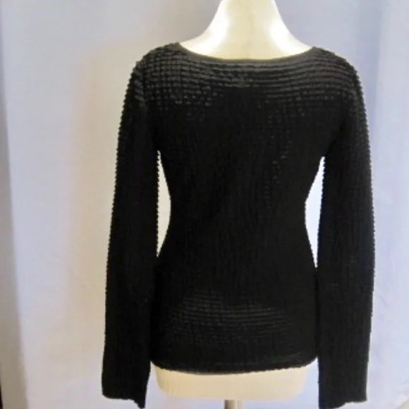 BCBGMaxAzria Black Textured Knit Top - Picture 2 of 6